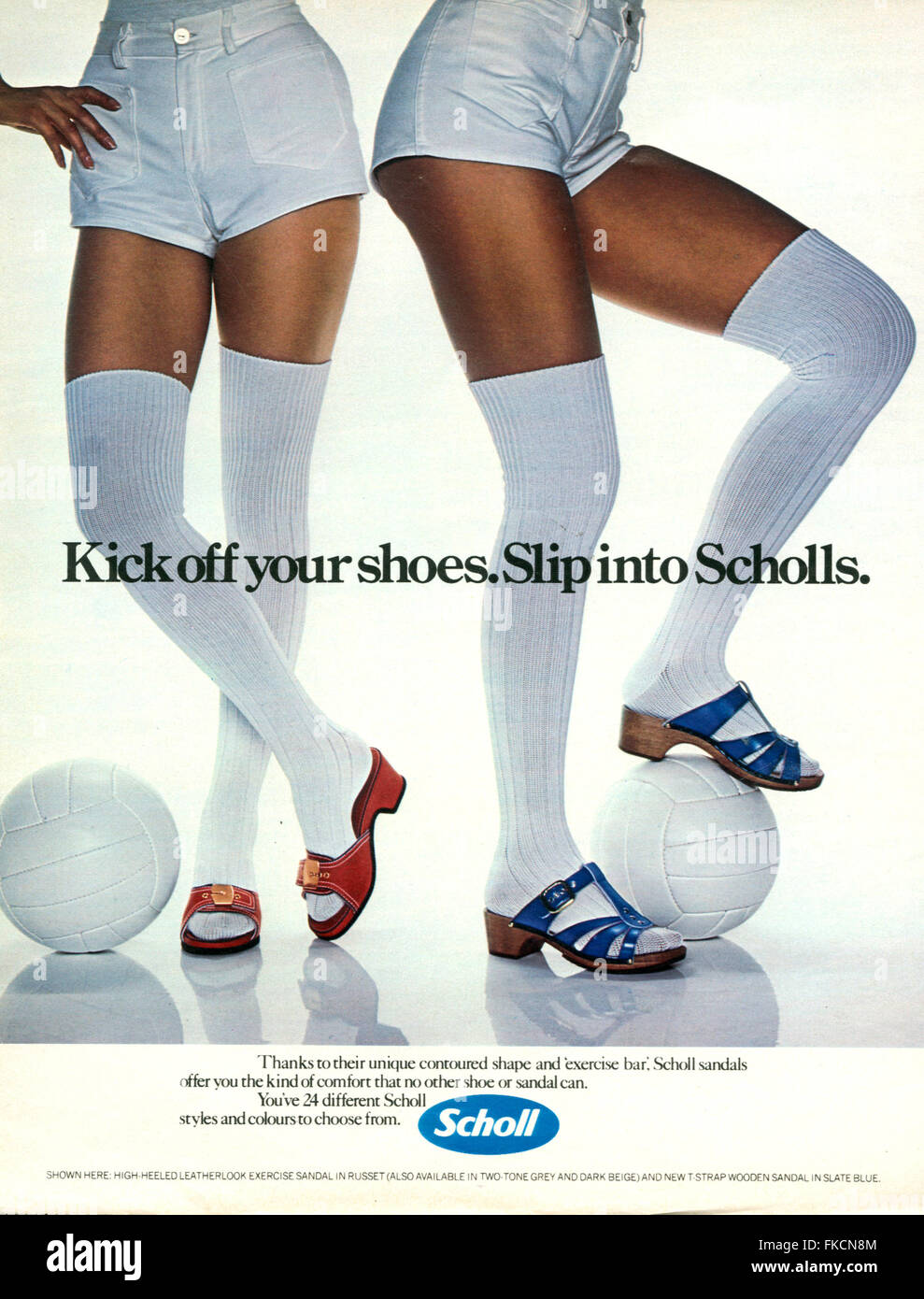 1970s UK Scholl Magazine Advert Stock Photo - Alamy