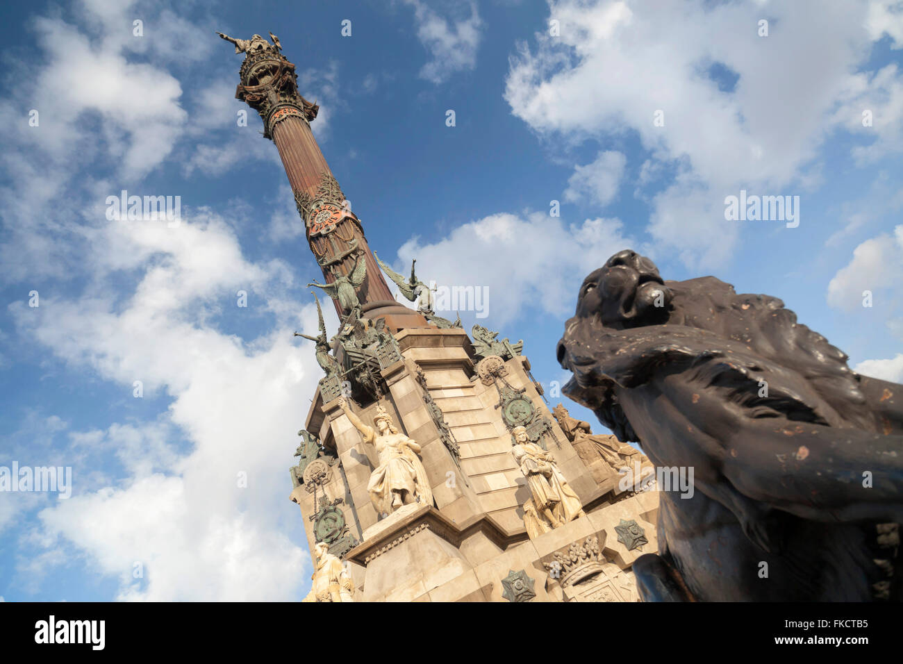 Monument to Colon, Barcelona. Stock Photo