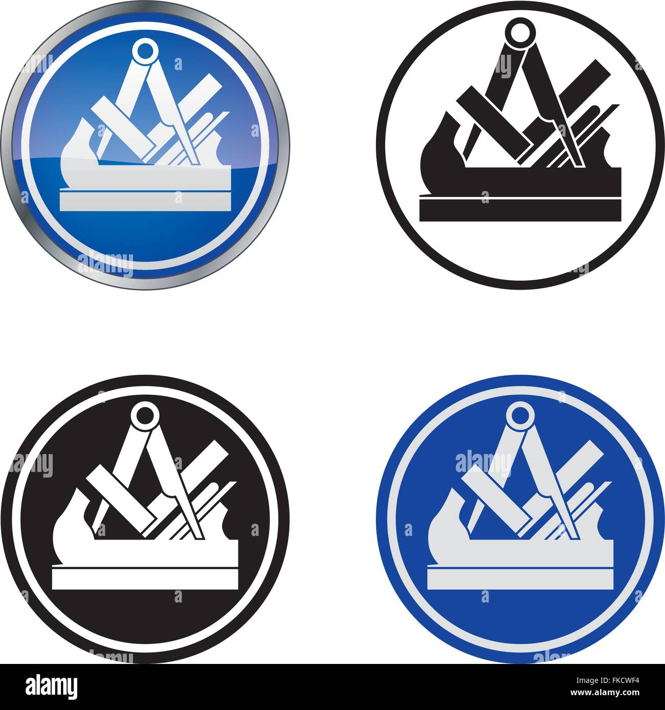 Traditional Joiner's or Carpenter's Guild Vector Symbol, four