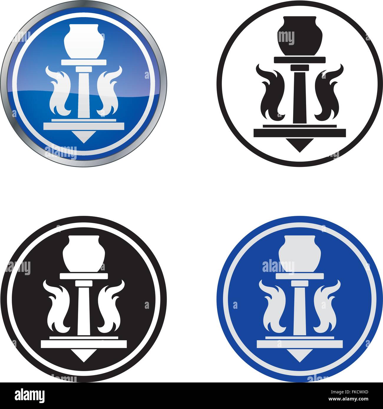 Traditional potter's Guild Symbol, four variations Stock Vector Image