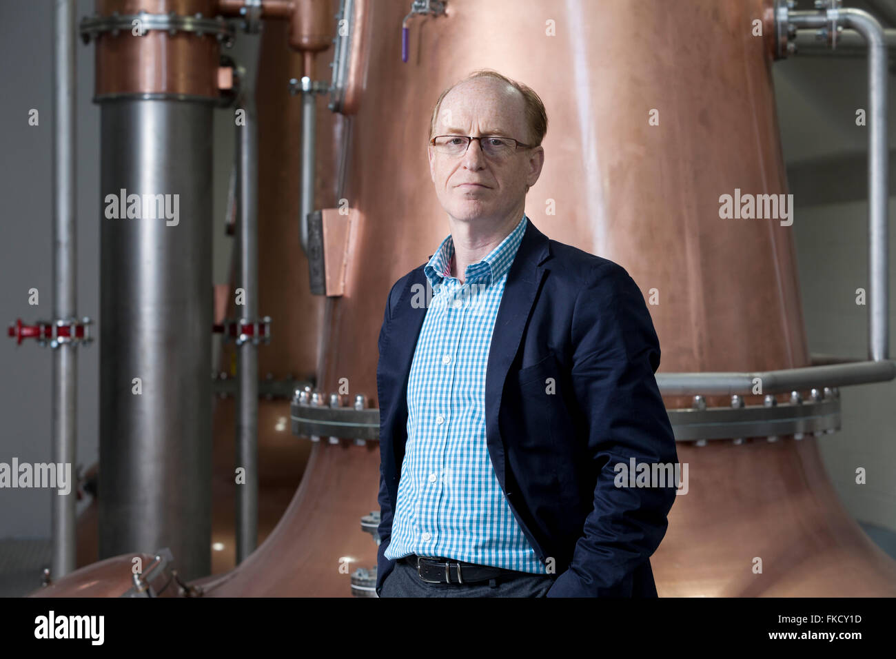 Simon Erlanger, Managing Director, Harris Distillery, Tarbert, Isle of Harris. September 2015 Stock Photo