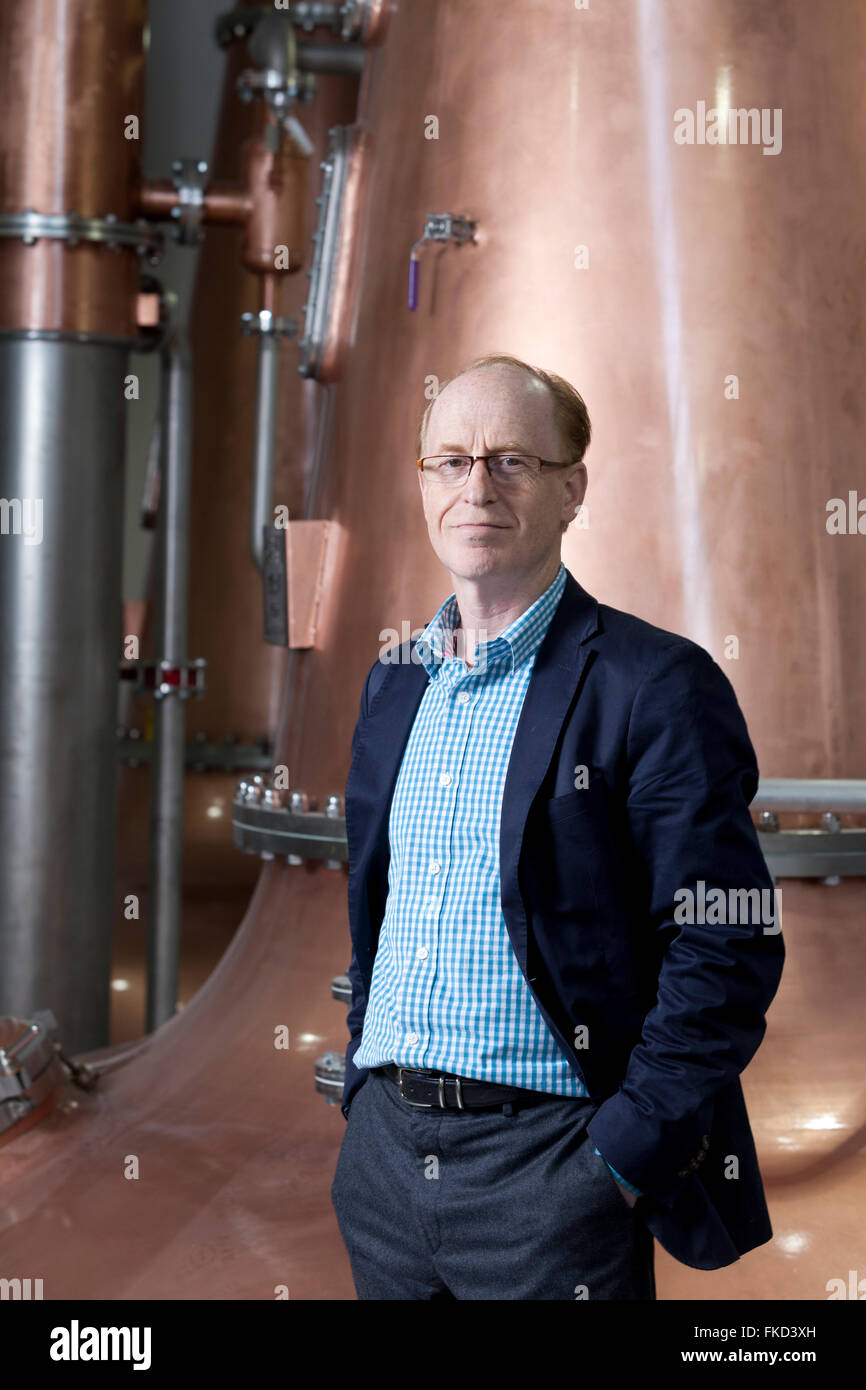 Simon Erlanger, Managing Director, Harris Distillery, Tarbert, Isle of Harris. September 2015 Stock Photo