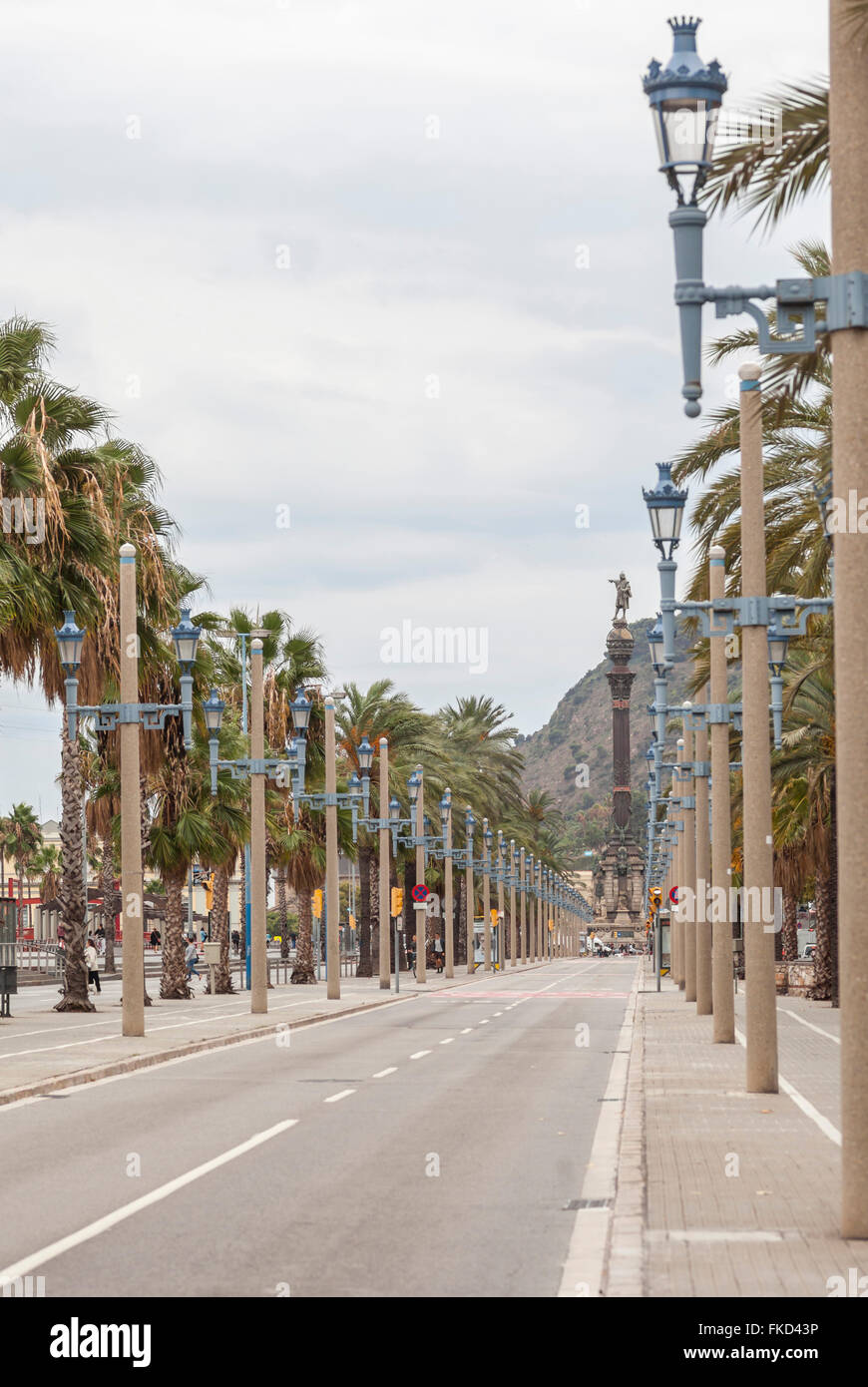 Passeig de Colom, Barcelona. Stock Photo