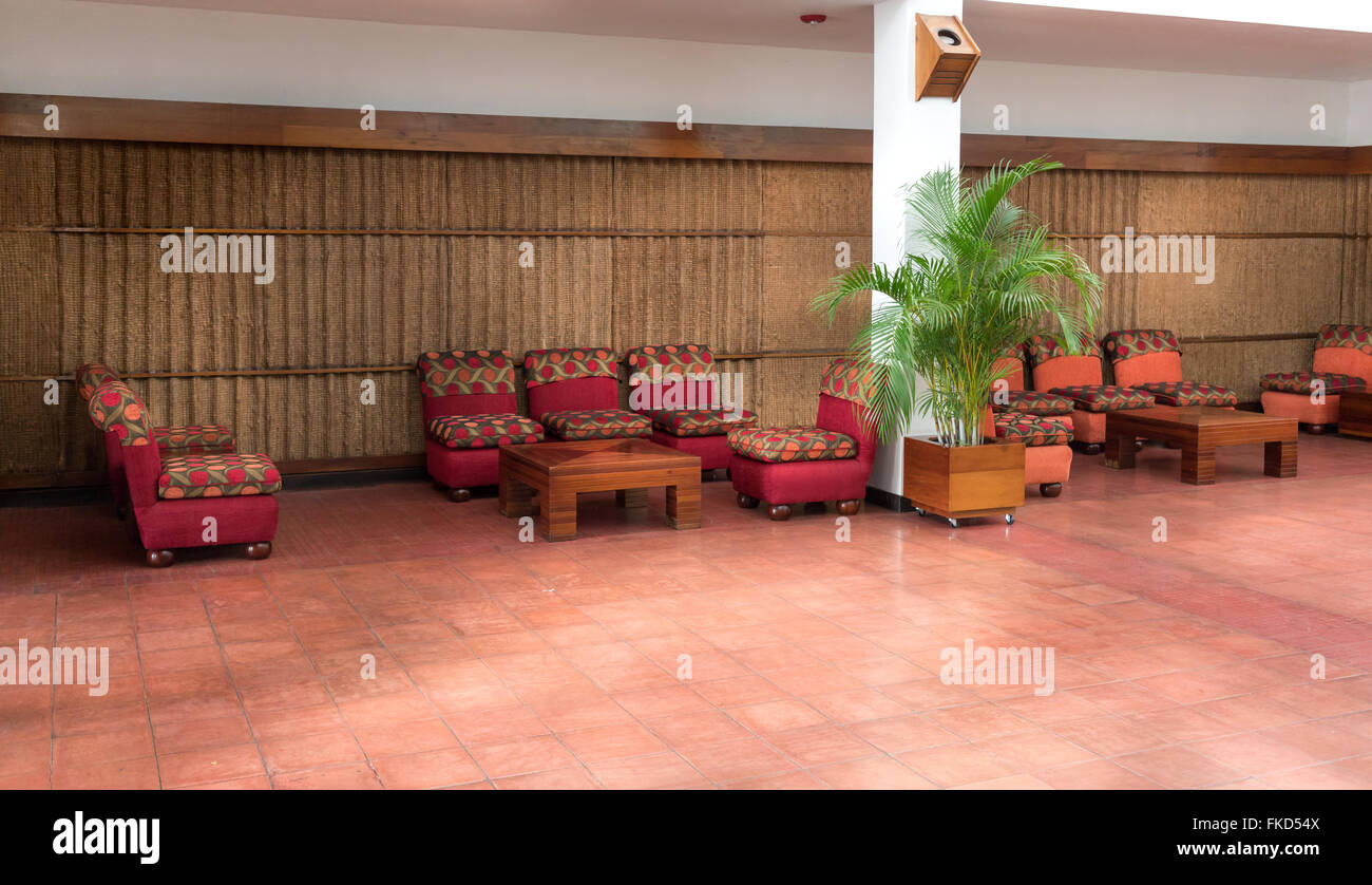 Empty chairs in office waiting area, Jamaica Stock Photo