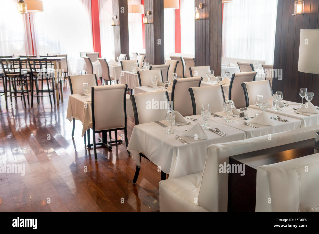 Empty chairs and tables in a restaurant, Trinidad, Trinidad And Tobago