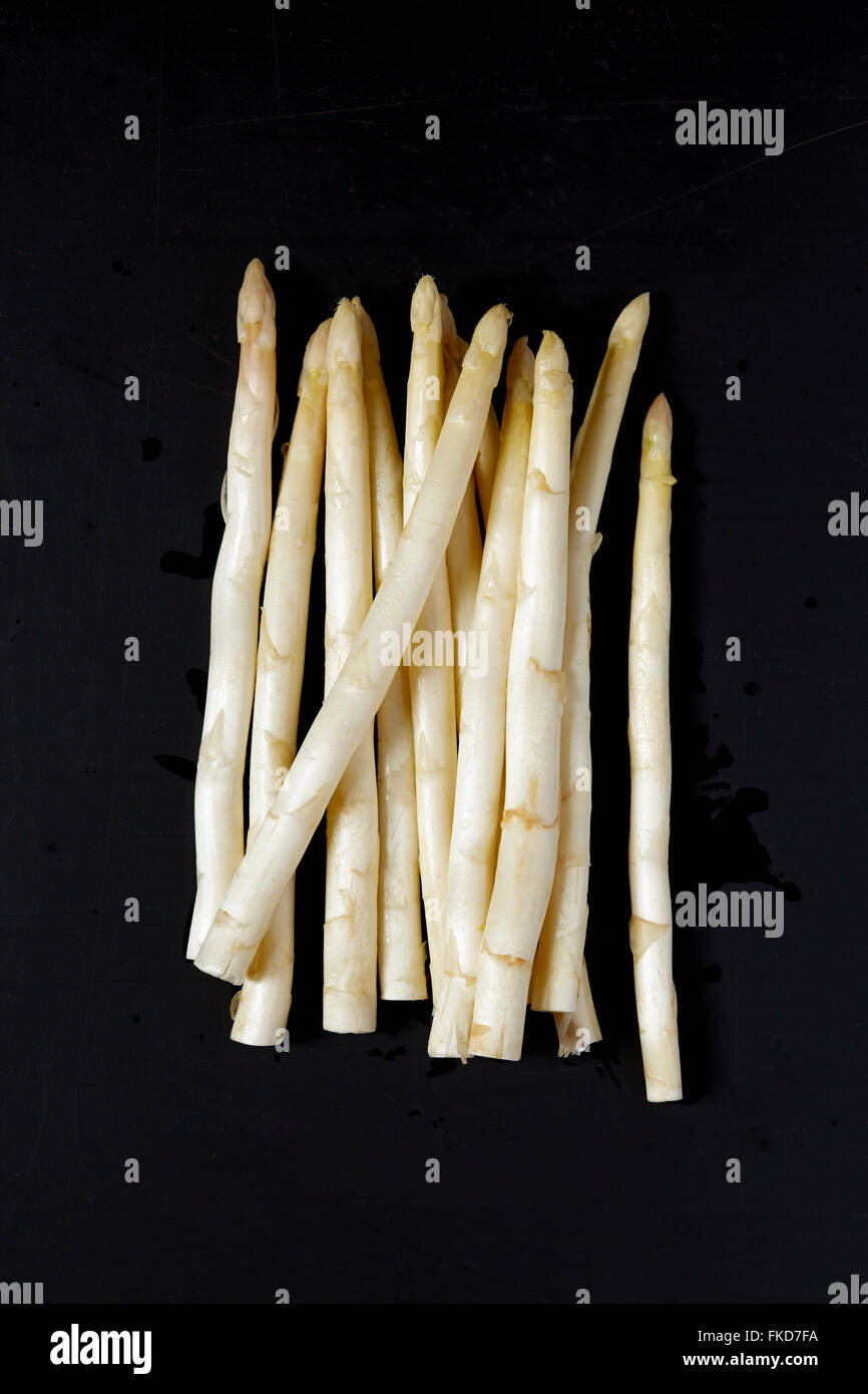 Wet white asparagus Stock Photo