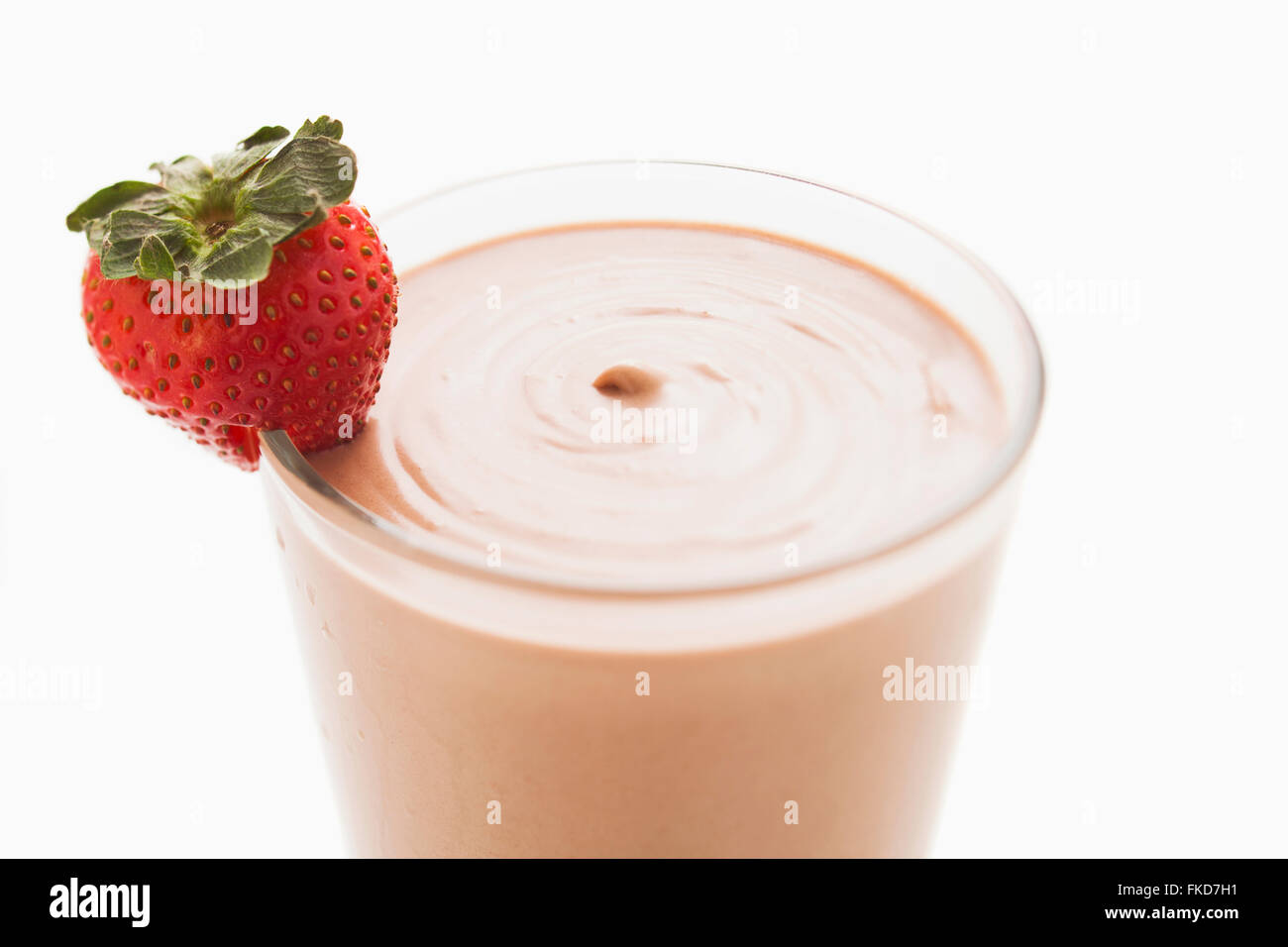 Chocolate smoothie in glass decorated with strawberry Stock Photo