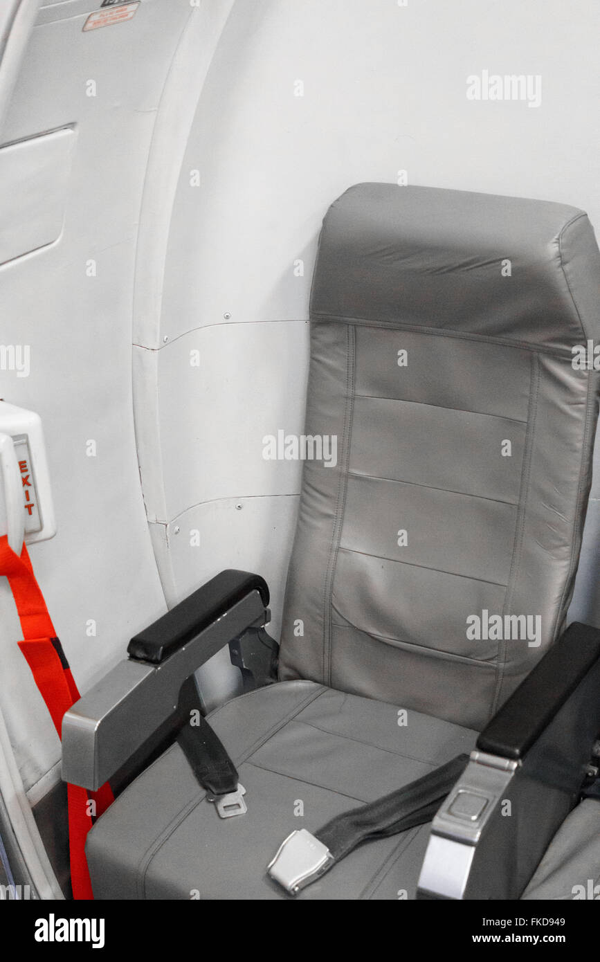 Close-up of aircraft seat Stock Photo
