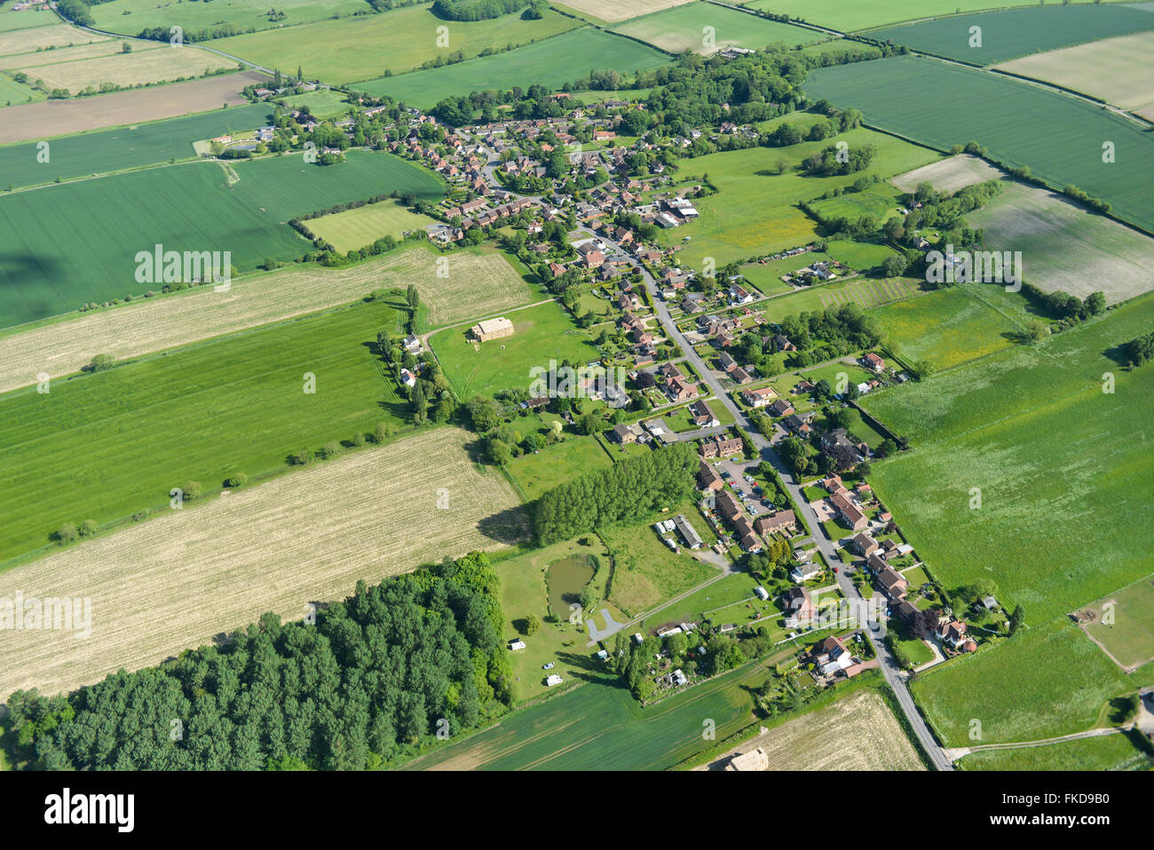An aerial view of the North Lincolnshire village of Bonby and