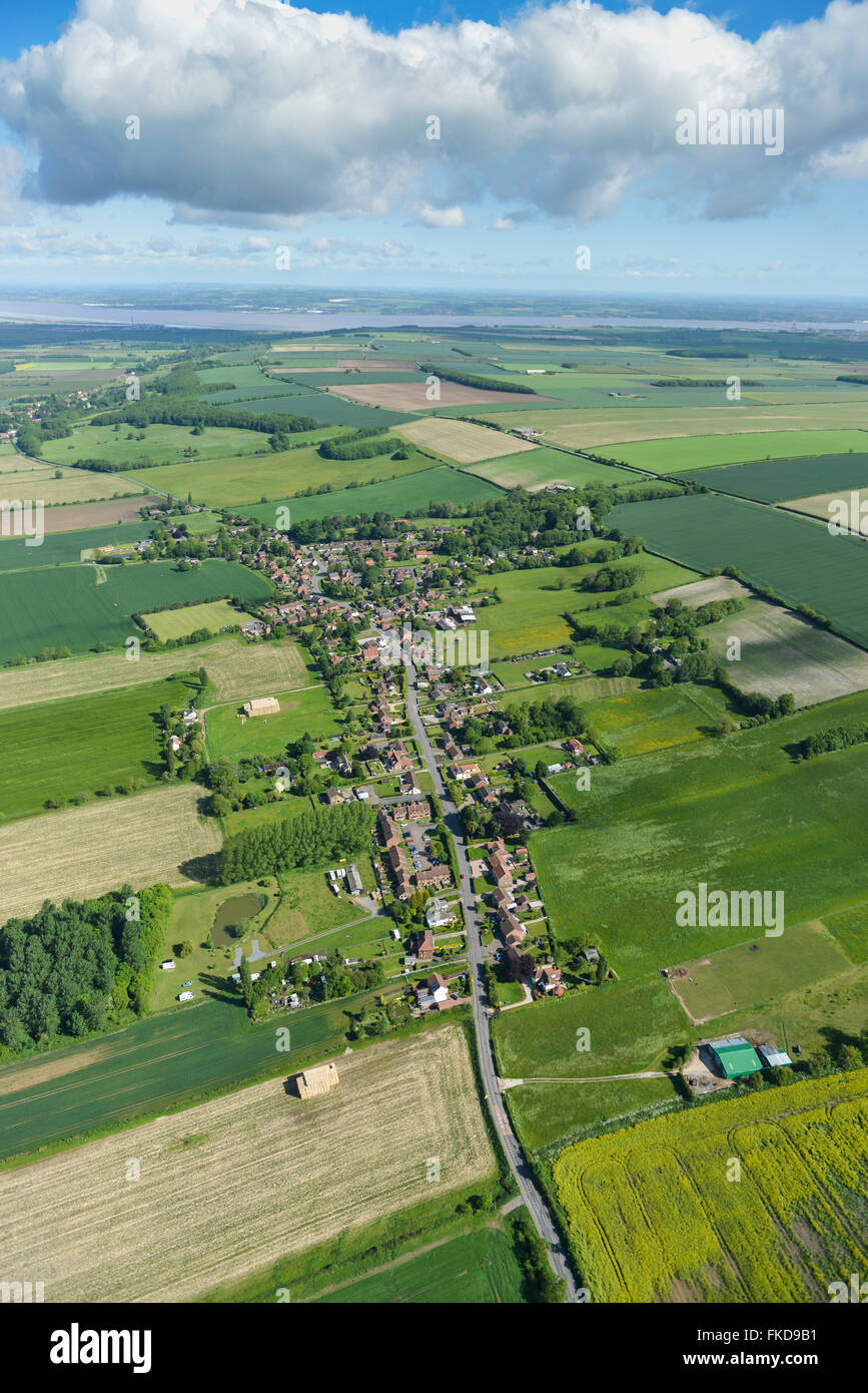 An aerial view of the North Lincolnshire village of Bonby and ...