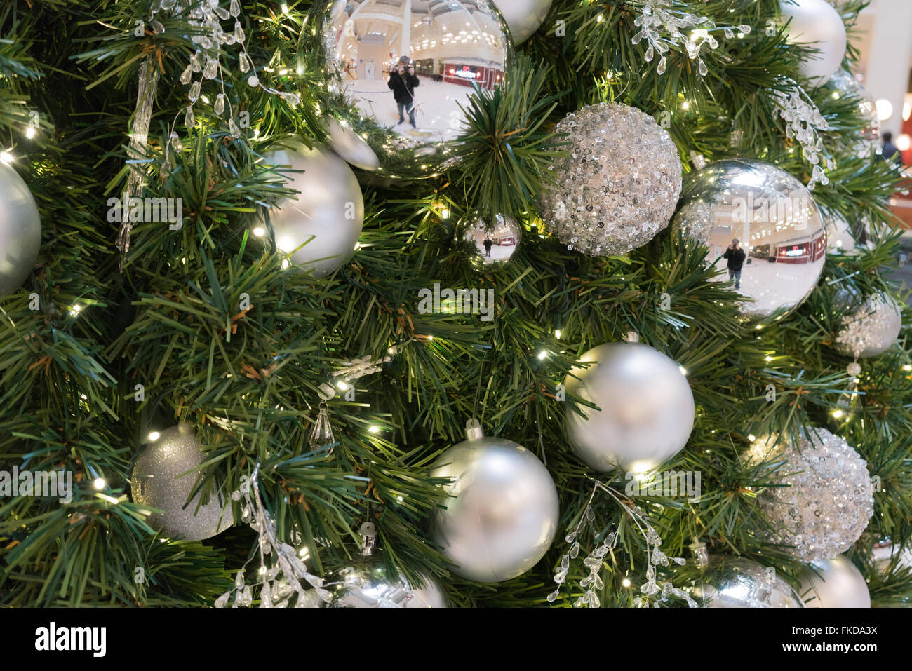 Christmas ornaments on tree Stock Photo Alamy