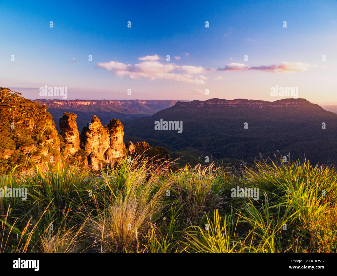 Scenic mountain landscape at sunset Stock Photo