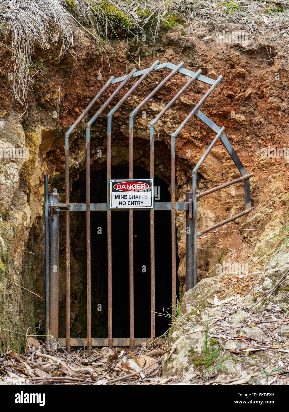 Entrance to main shaft with grate Stock Photo
