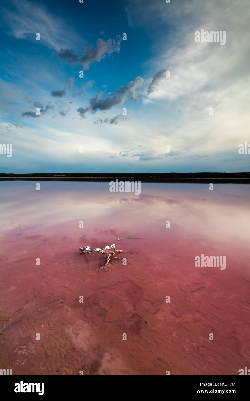the pink lagoon at Port Gregory, West Australia Stock Photo