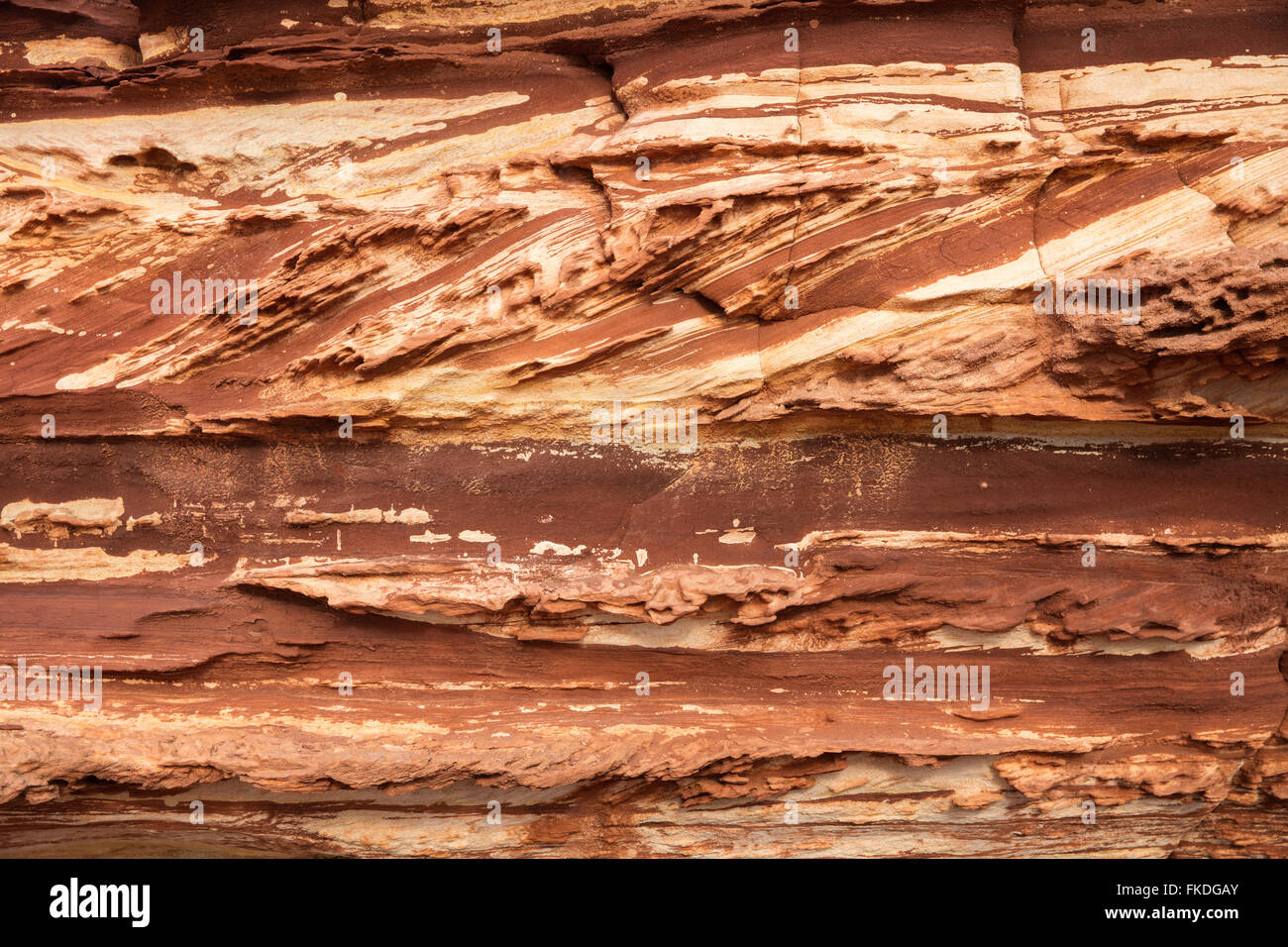 layers of rock on the coast at Kalbarri National Park, Western Australia Stock Photo