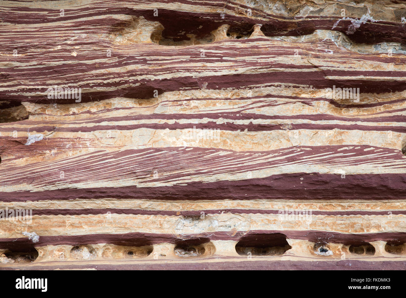 layers of rock in the Murchison River gorge at Ross Graham, Kalbarri National Park, Western Australia Stock Photo