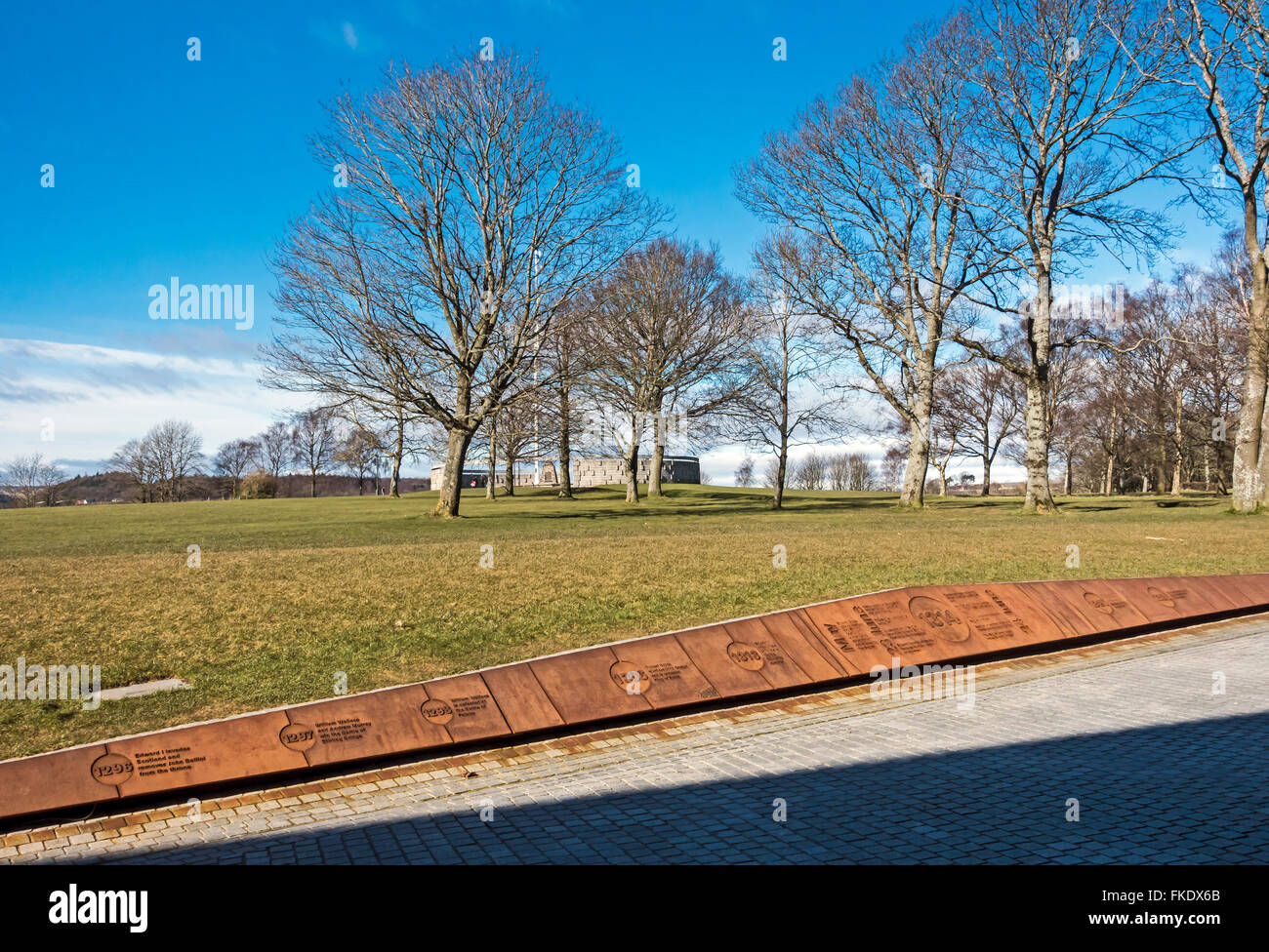 The Battle of Bannockburn visitor attraction in Stirling Scotland showing historical time line Stock Photo