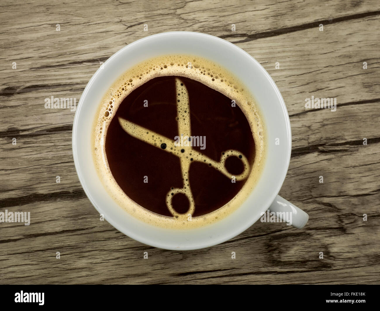 drink coffee at the hairdresser Stock Photo