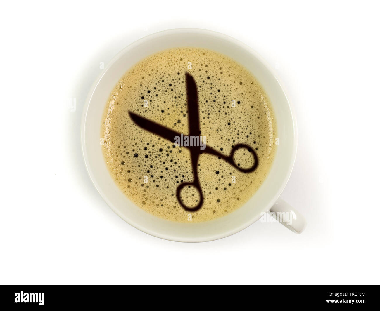 drink coffee at the hairdresser Stock Photo