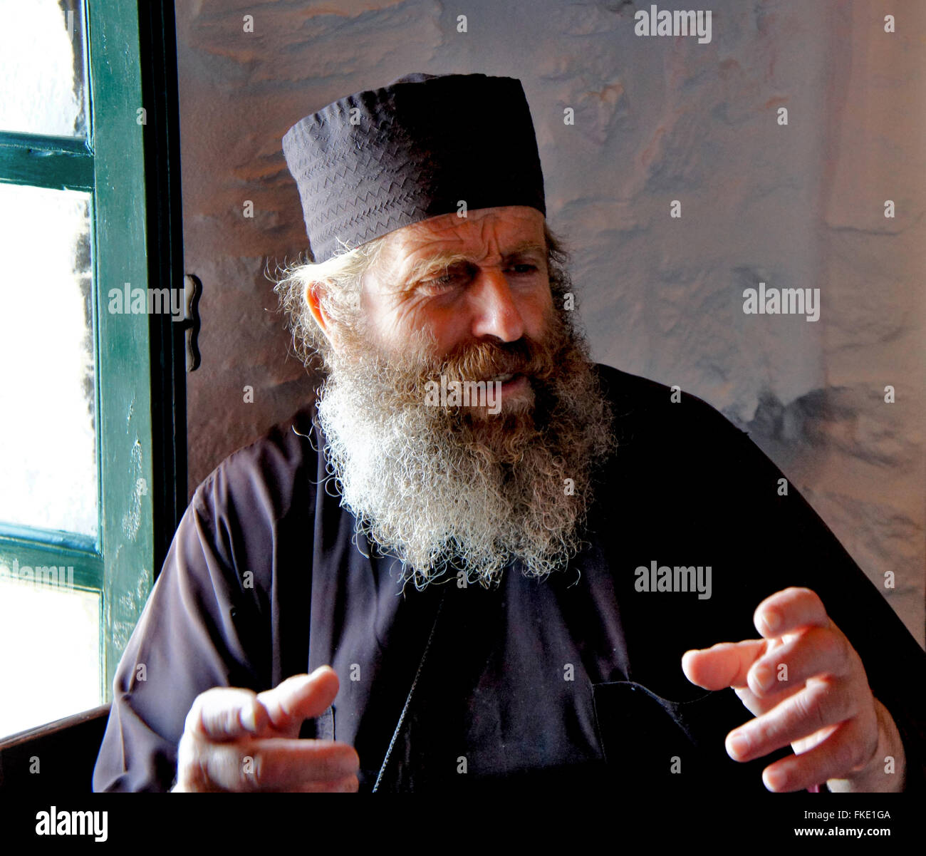 Greek Orthodox monk Stock Photo