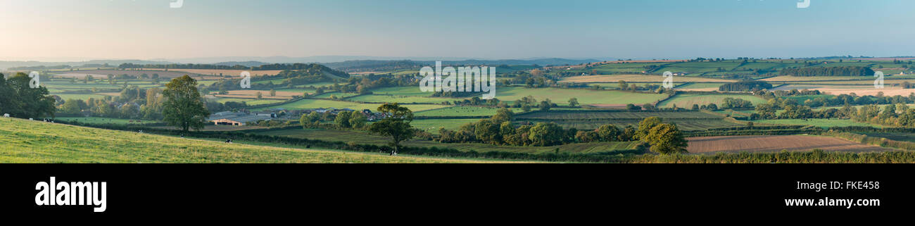 autumn colours in the valley around Milborne Wick, Somerset, England, UK Stock Photo