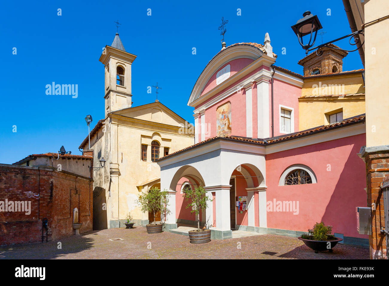 San Donato Church in Barolo, langhe, wine route, Piedmont, Italy Stock Photo