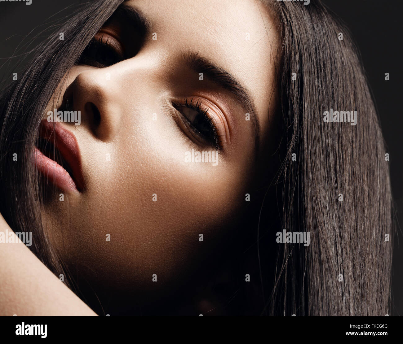 Chic woman long hair hi-res stock photography and images - Alamy