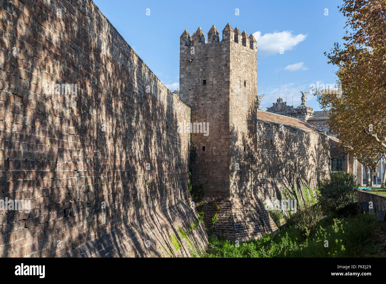 Walls in Drassanes, Barcelona. Stock Photo