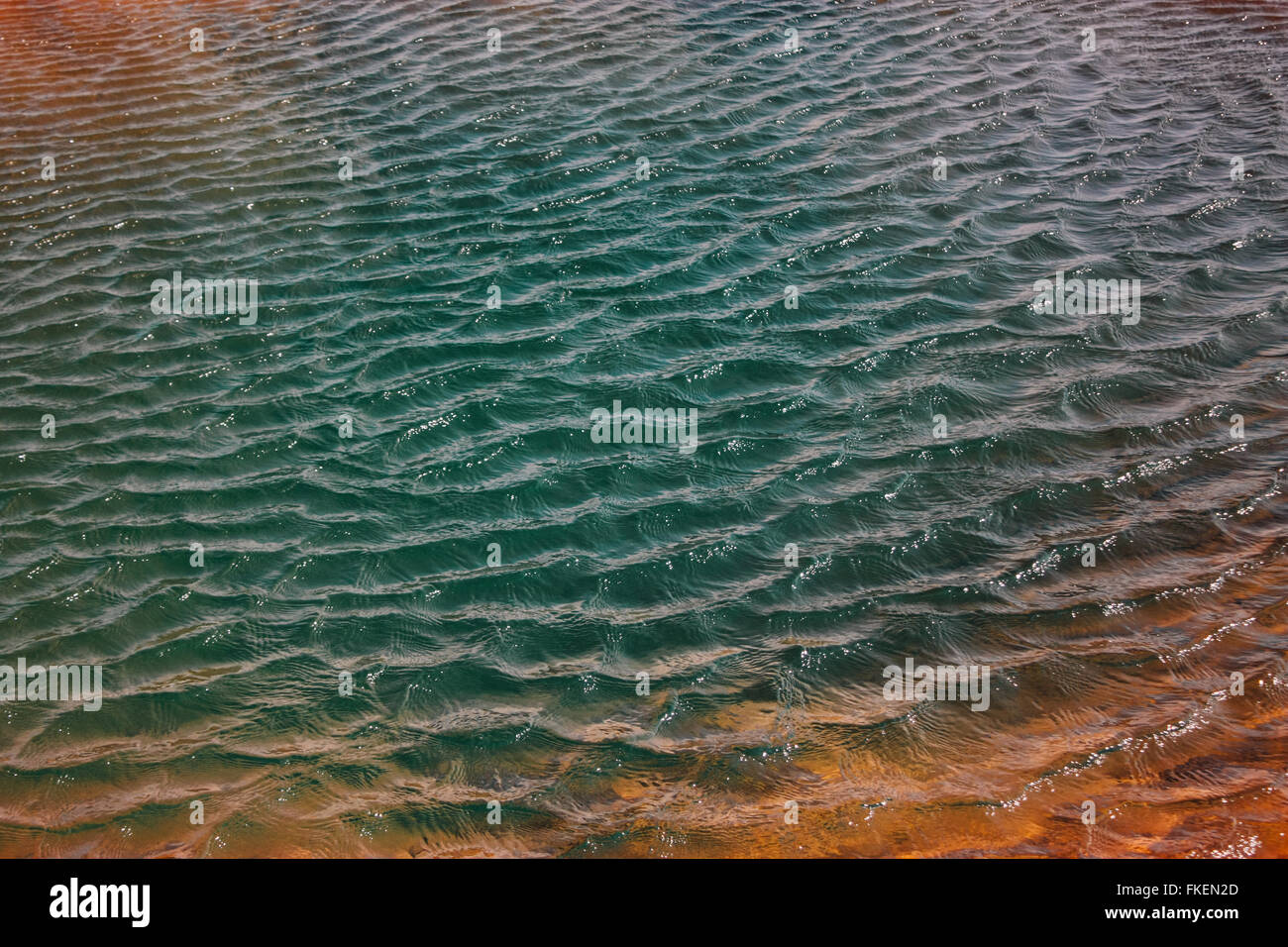 Water of geothermal spring, geyser in Iceland Stock Photo