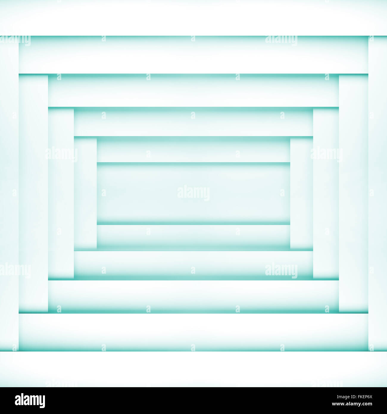 Abstract digital illustration, blue and white geometric background with rectangle frames pattern Stock Photo