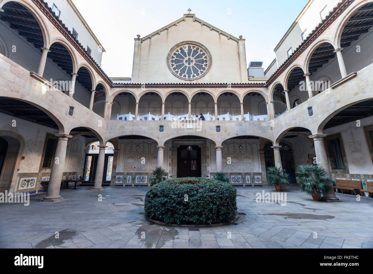 Centre d´Estudis i Recursos Culturals CERC, Pati Manning, century XVIII, El Raval. Barcelona. Stock Photo