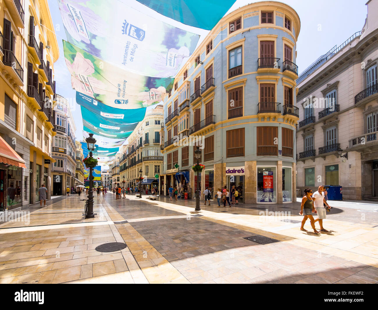 Calle Molina Lario, shopping street, pedestrian area, Málaga, Costa del Sol, Andalucía, Spain Stock Photo