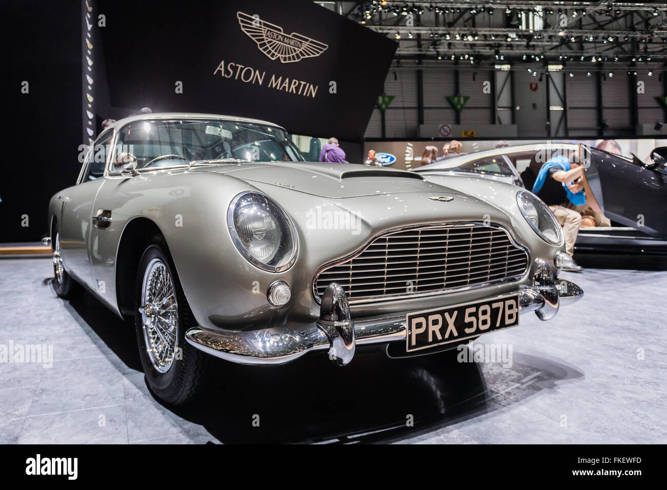 The James Bond car an Aston Martin DB5 in exhibition at the 2016 Motor Show  in Palexpo Geneva in Switzerland Stock Photo - Alamy