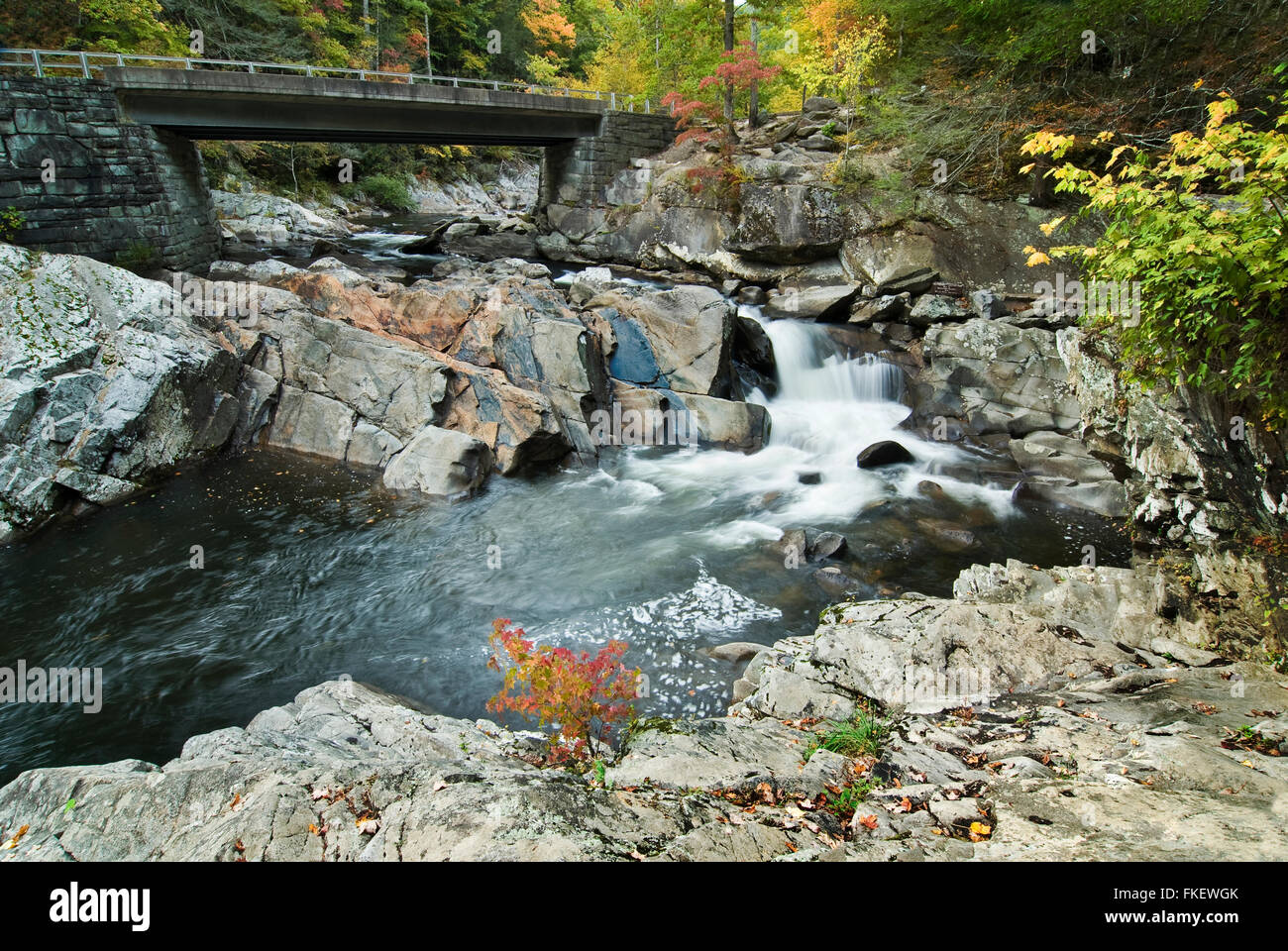 Smoky Mountain Bridge and Stream Stock Photo - Alamy