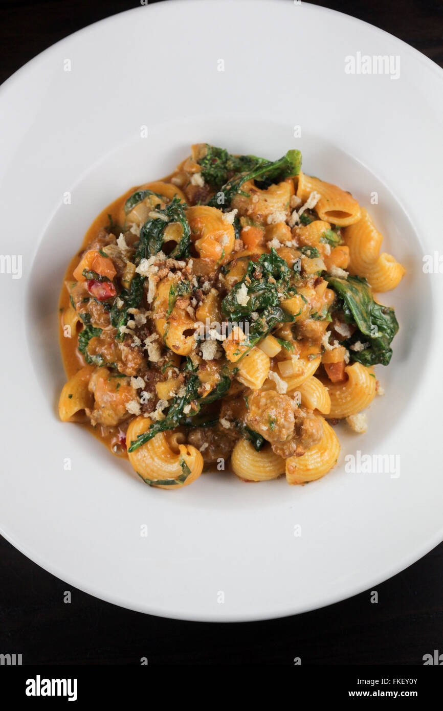 SPICY LUMACHE. Broccoli rabe, sausage, charred fennel, sourdough