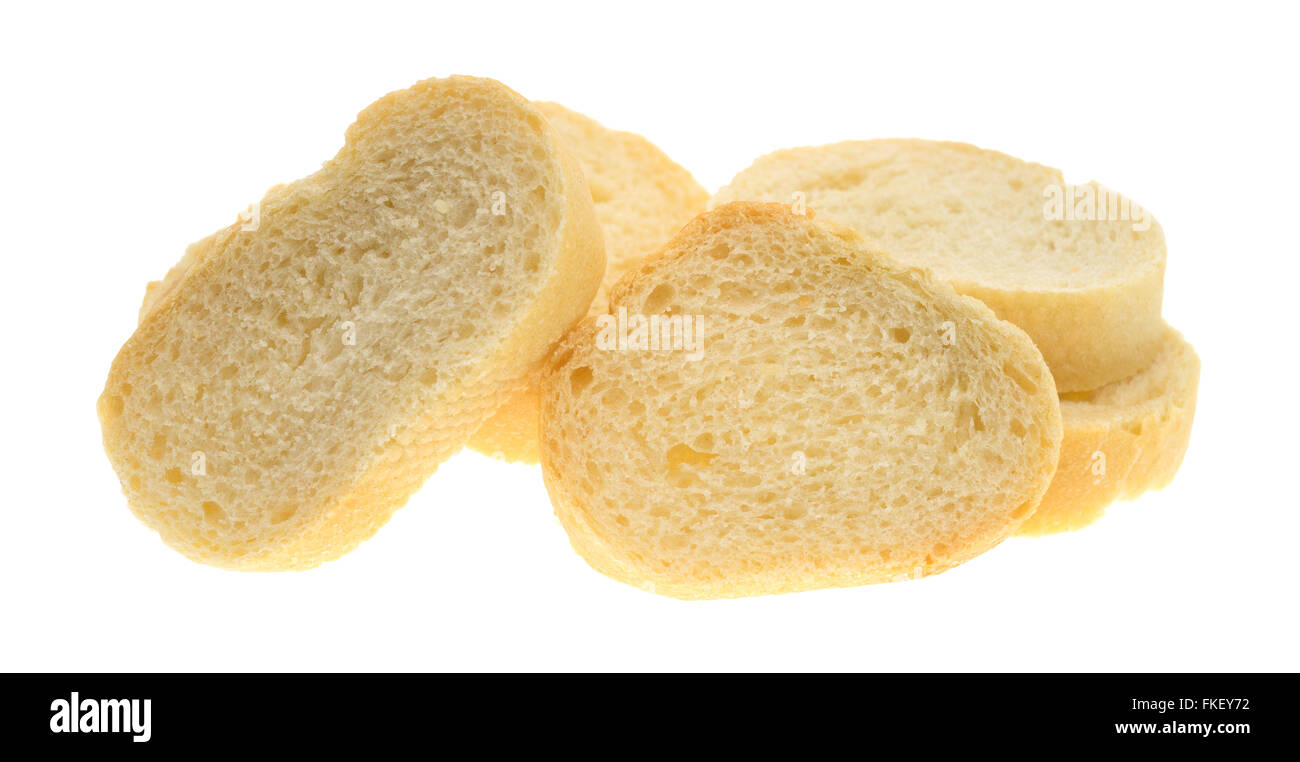 Side view of sliced French bread isolated on a white background. Stock Photo