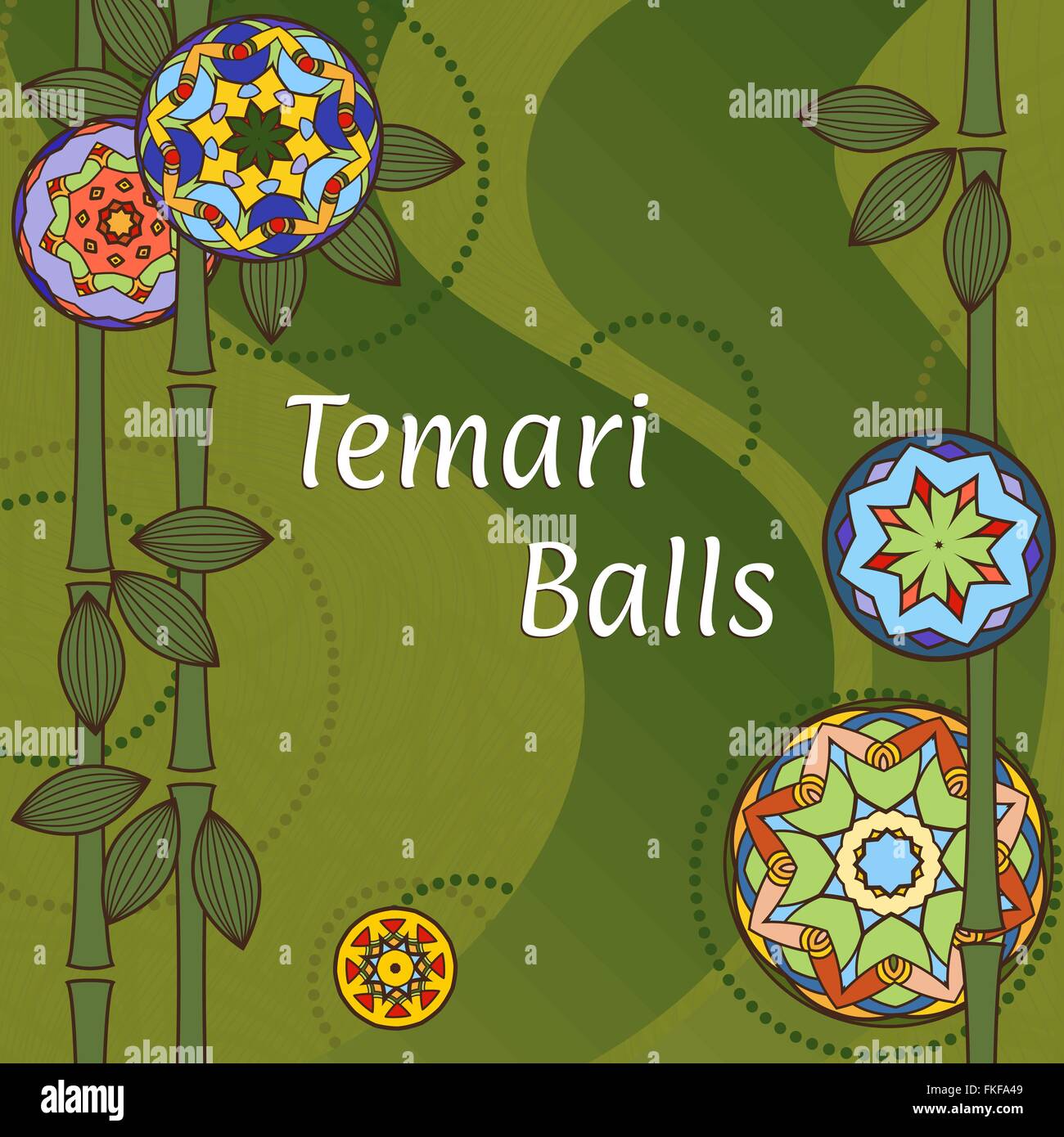 Temari Balls Background Stock Vector
