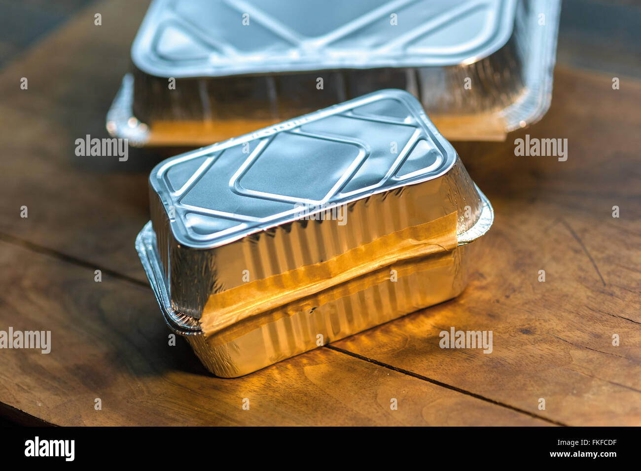 aluminium trays Stock Photo