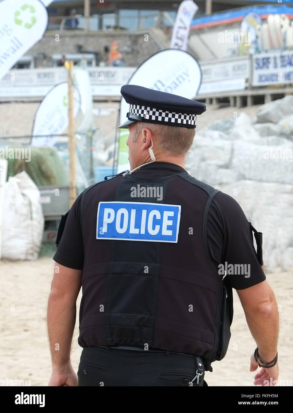 A British policeman on duty Stock Photo