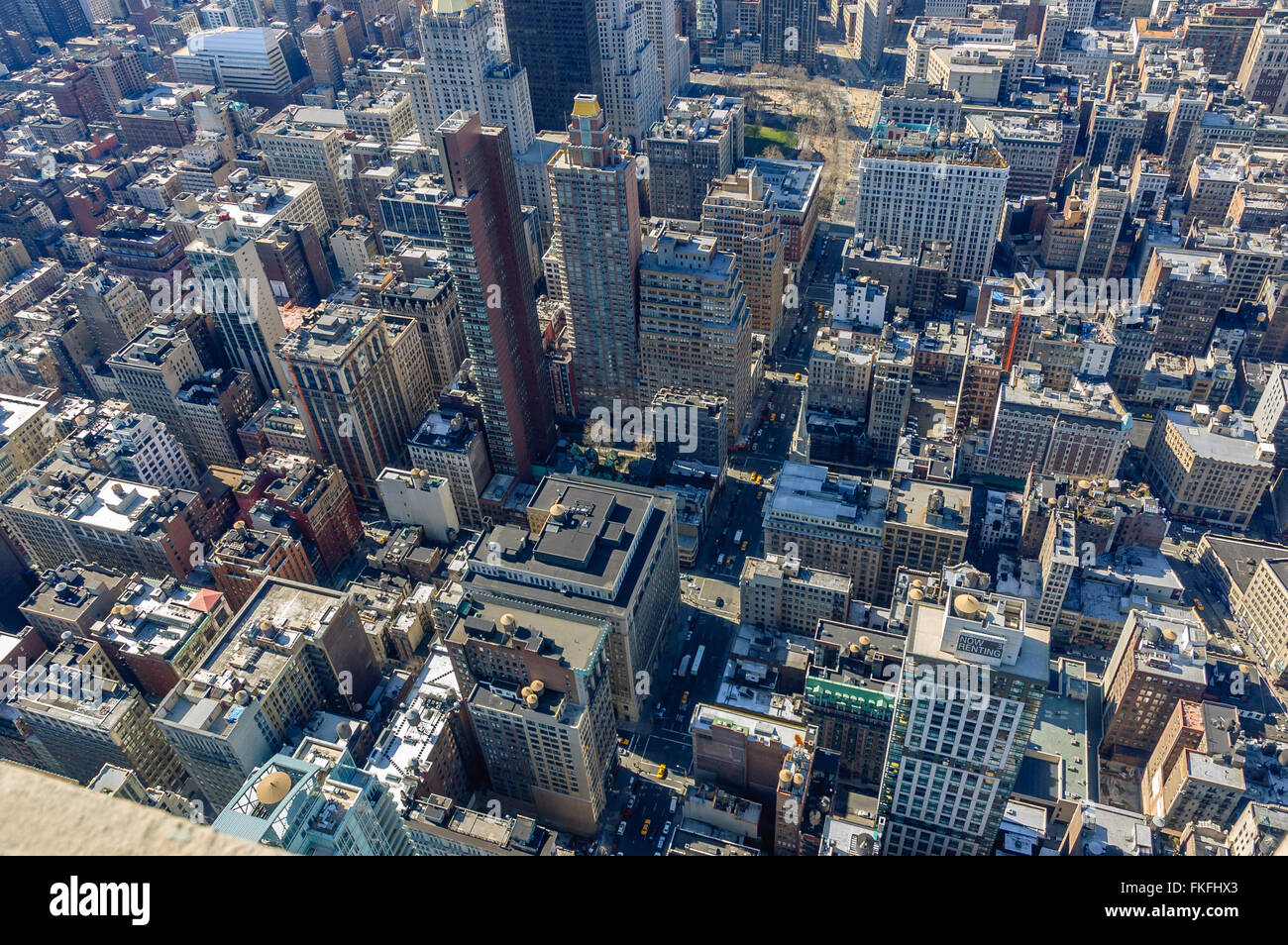 Aerial Shot of Skyscrapers in Manhattan, New York City Stock Photo