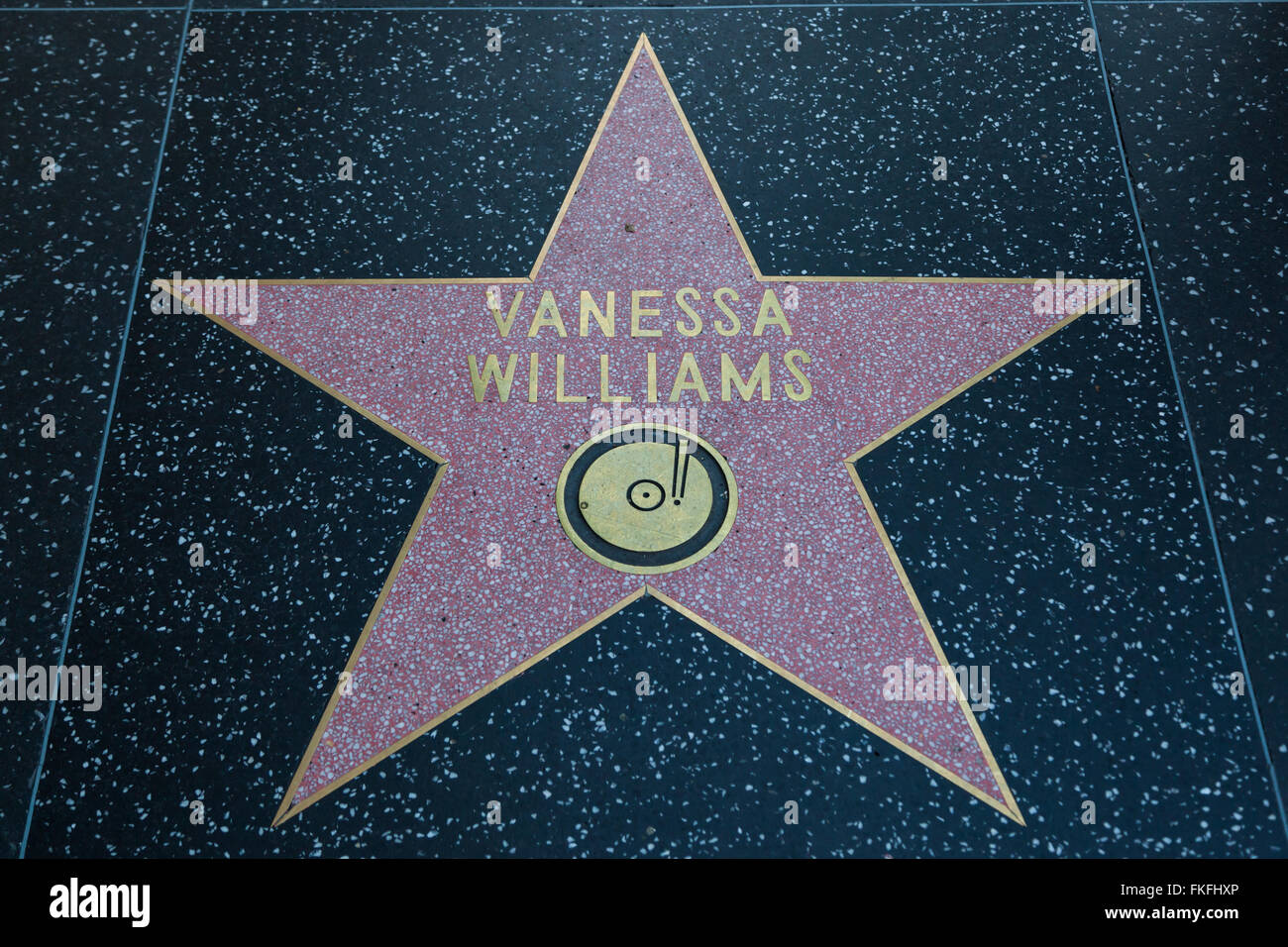 HOLLYWOOD, CALIFORNIA - February 8 2015: Vanessa Williams's Hollywood Walk of Fame star on February 8, 2015 in Hollywood, CA. Stock Photo