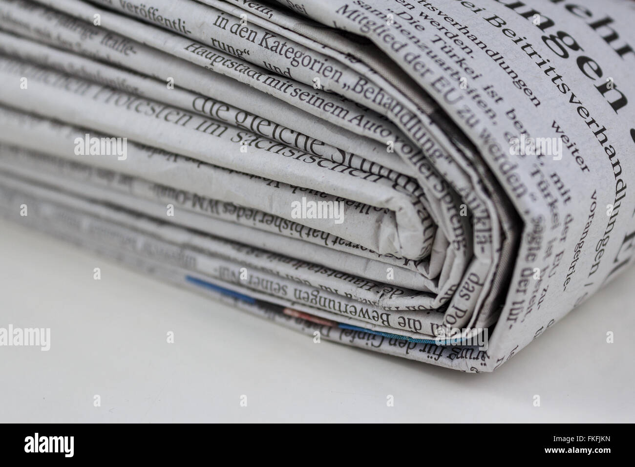 stacked old newspapers pile of newspapers Stock Photo