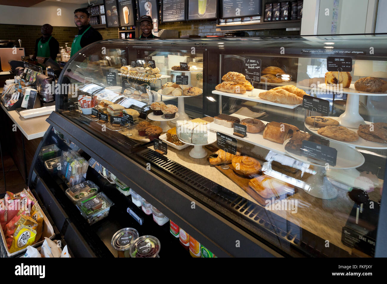 Starbucks pastry display case - USA Stock Photo