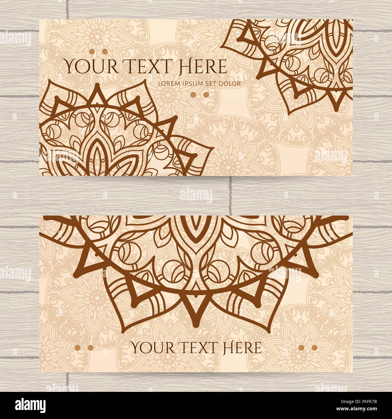 Cards With Pattern of Henna Stock Vector Image &amp; Art - Alamy