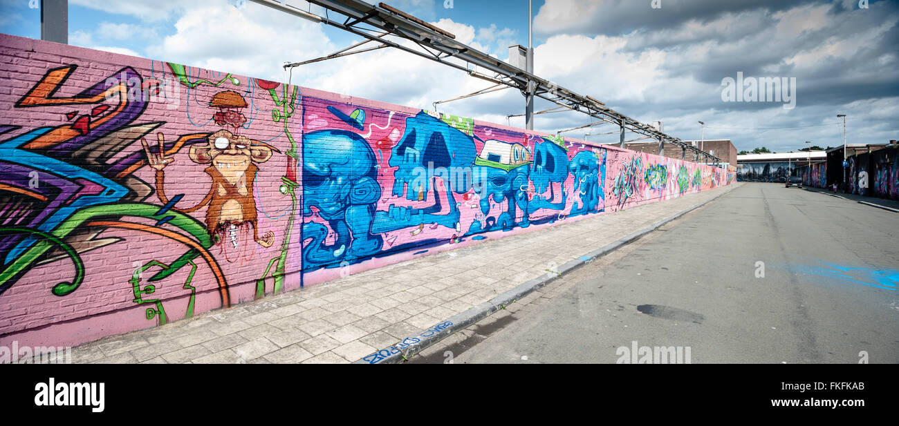 Belgium Antwerp Meeting of styles 2015 Graffiti Stock Photo