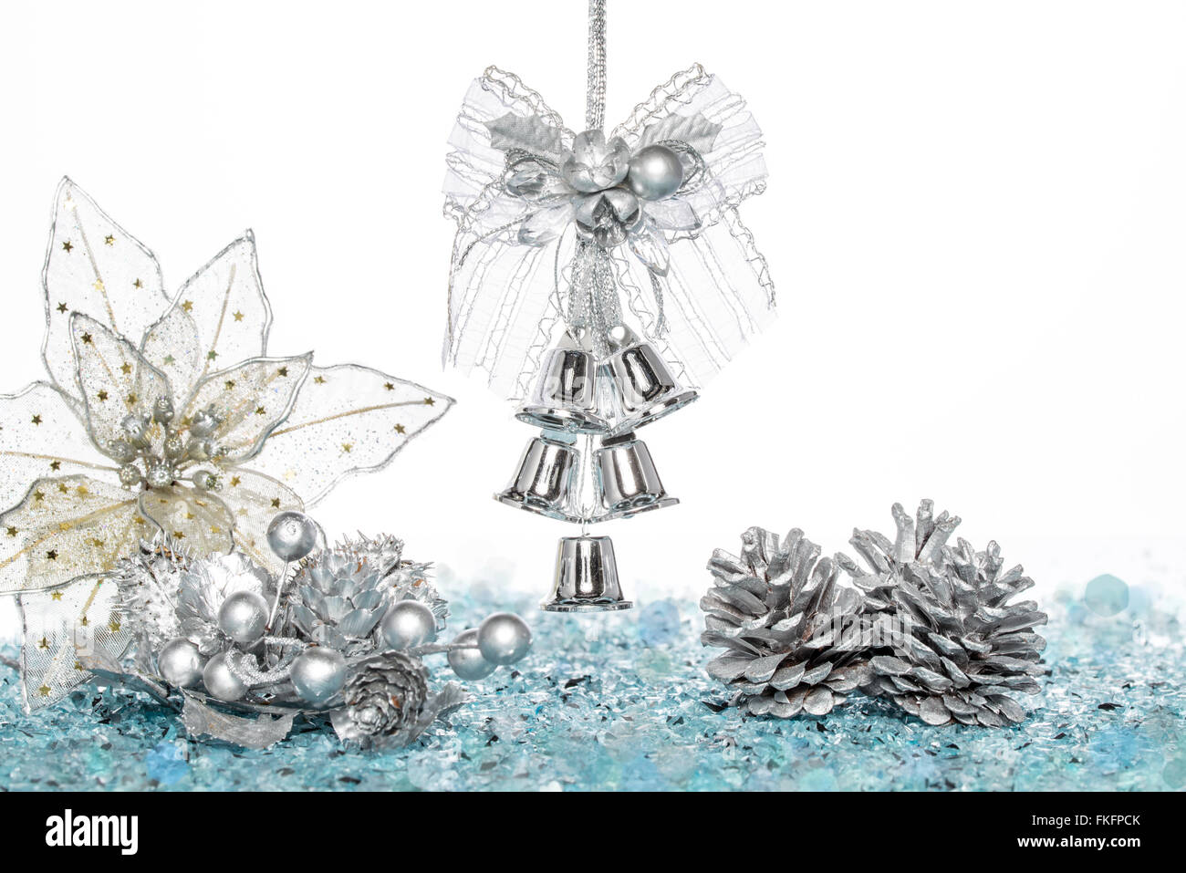 Luxury silver jingle bells flower hires stock photography and images