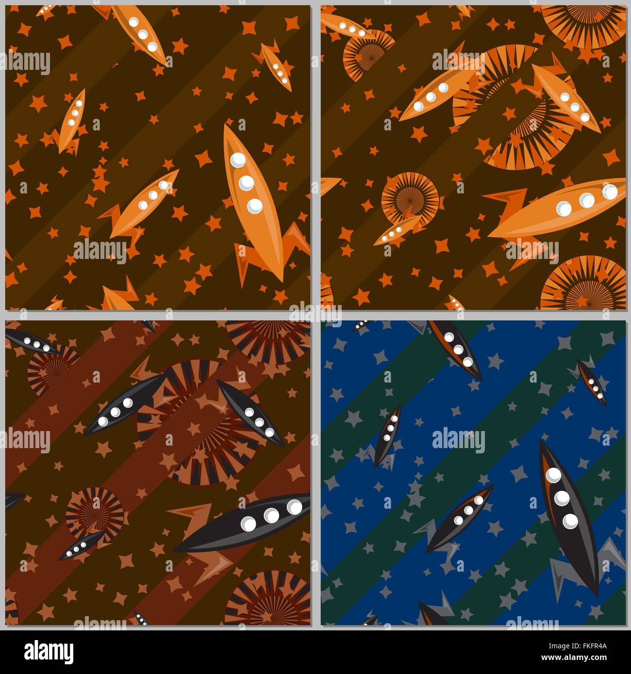 Red Rockets Patterns Set of Four Patterns with Rockets Stock Vector Image & Art - Alamy