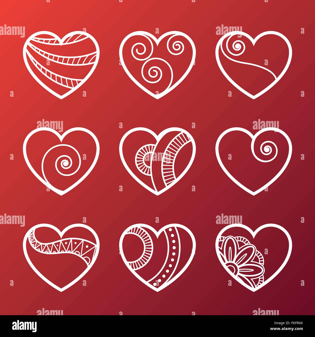 Set of White Heart Icons Stock Vector Image & Art - Alamy