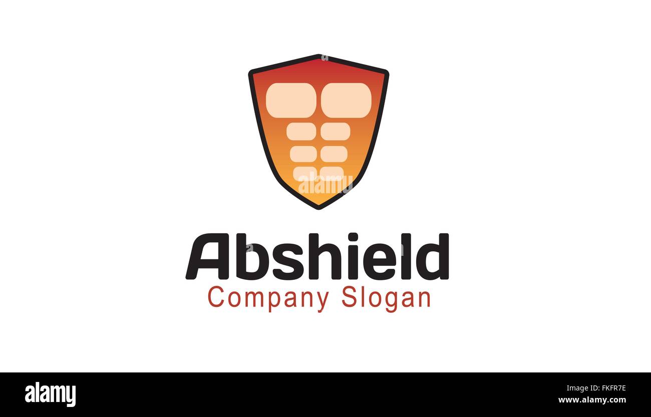 Abs Shield Defense Design logo Illustration Stock Vector