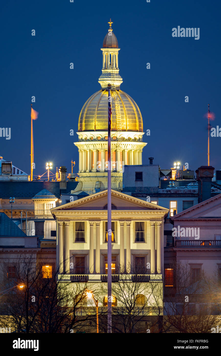 New Jersey State House at dawn. Built in 1790, the NJ State House